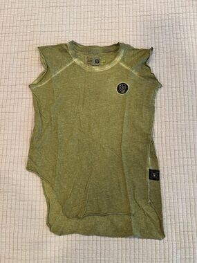 Nununu Kids Sleeveless Olive Green Assymetrical Tank Tee - Size 4-5